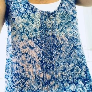 Blue& light pink blouse from Anthropologie